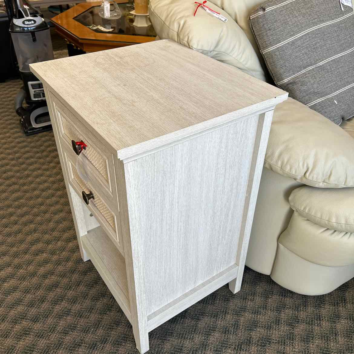 2 Drawer Cream Nightstand As Is