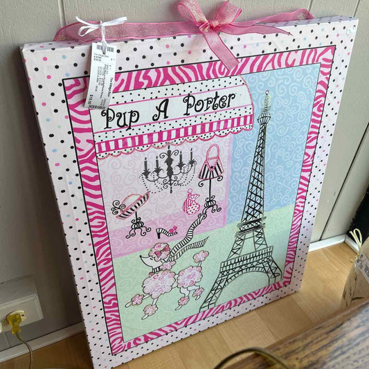 Pink/Black Poodle/Paris Picture