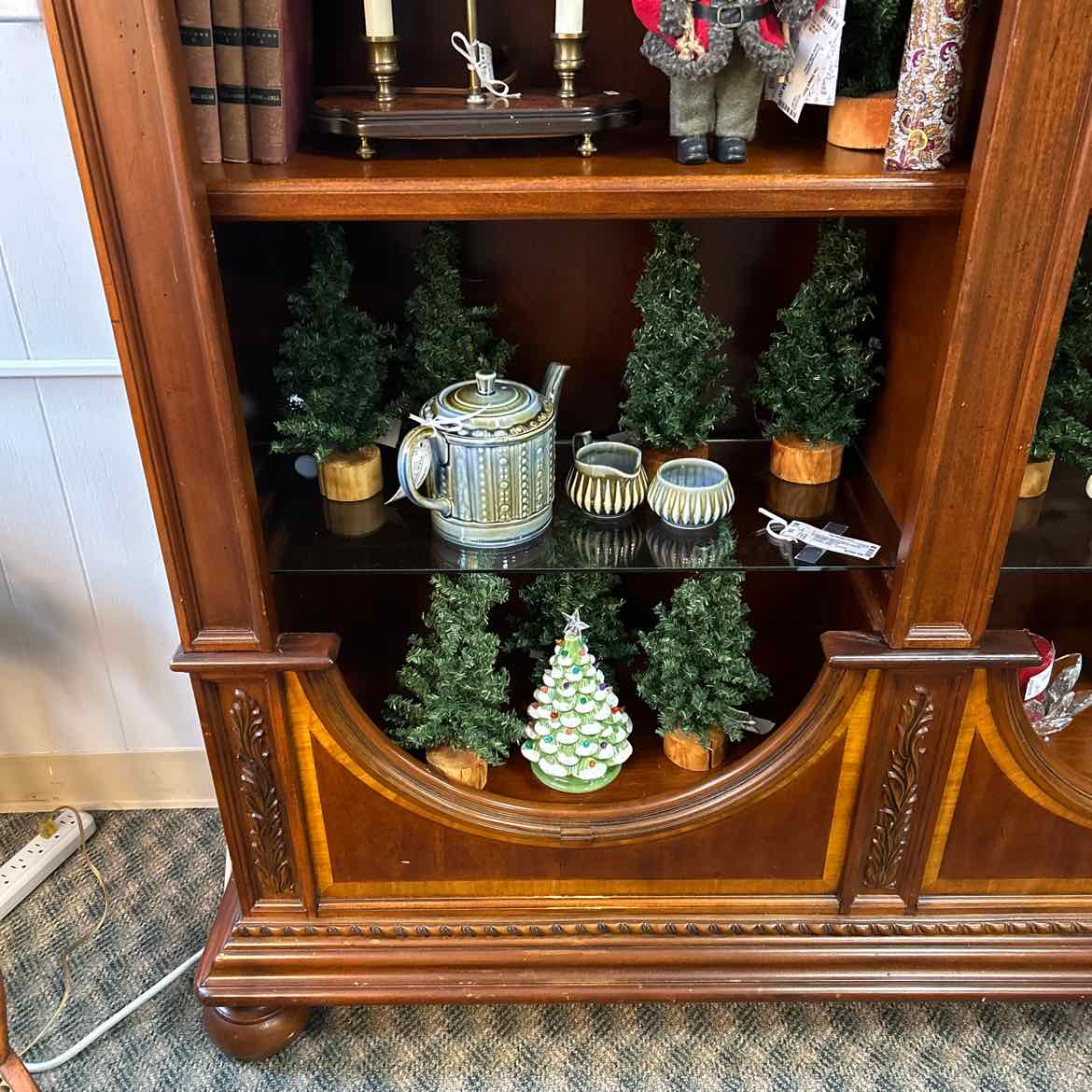 Double Sided Ornate Wood Cabinet