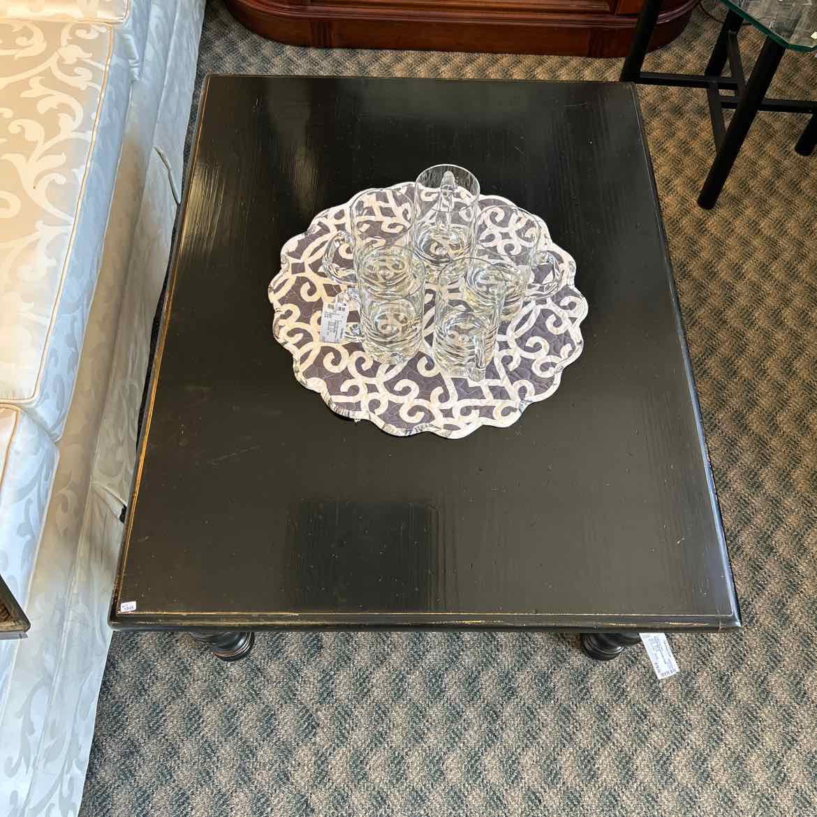 Black Painted Wood Coffee Table