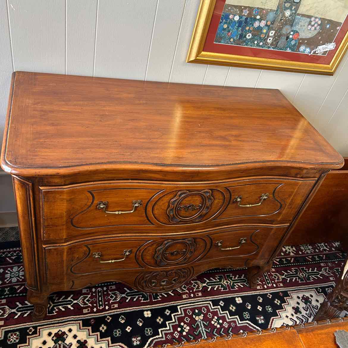 Carved Wood Buffet w/2 Drawers