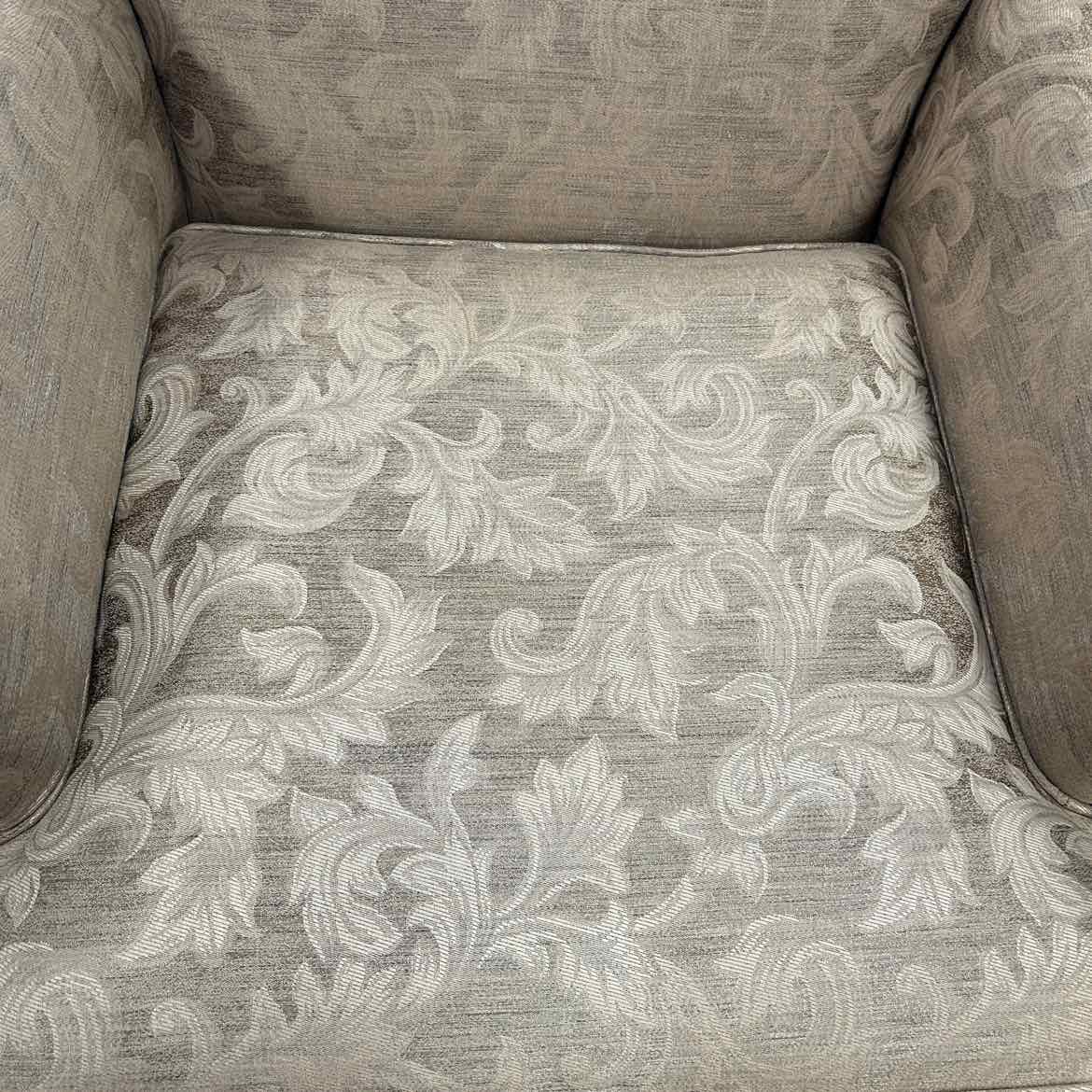 Tan Chair w/Leaf Pattern & Ornate Feet