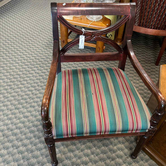 Green Striped Chair AS IS
