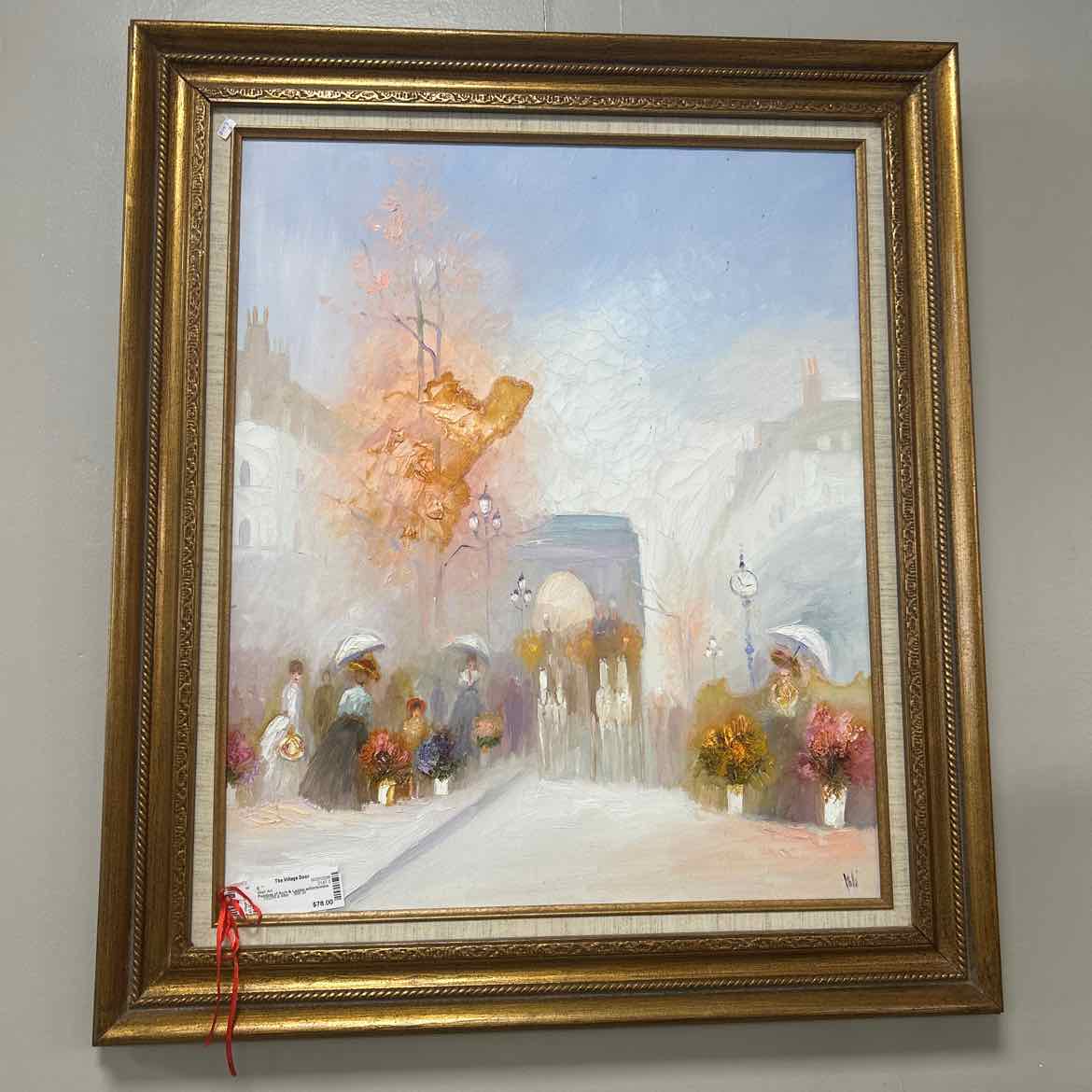 Painting of Arch & Ladies w/Umbrellas