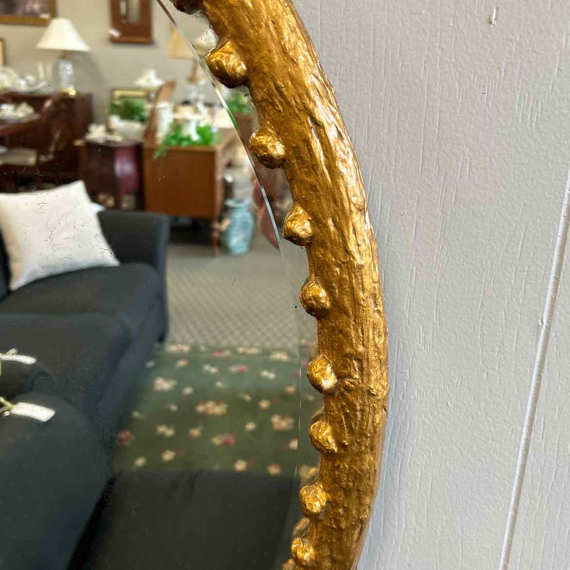 Oval Mirror w/Gold Leaf Frame