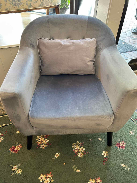 Microfiber Upholstered Gray Arm Chair