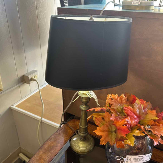 Small Brass Lamp w/Black Shade
