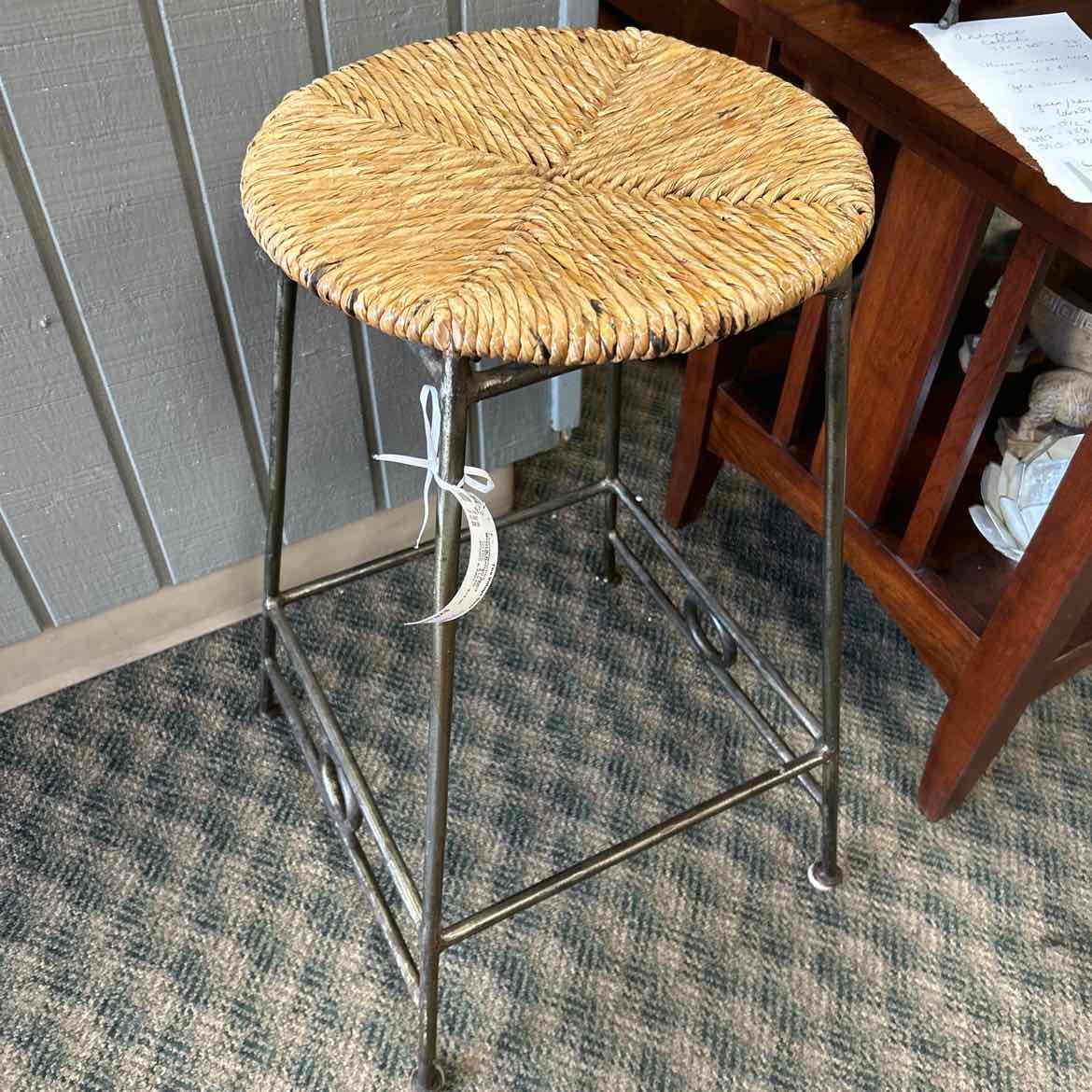 Metal & Rattan Stool