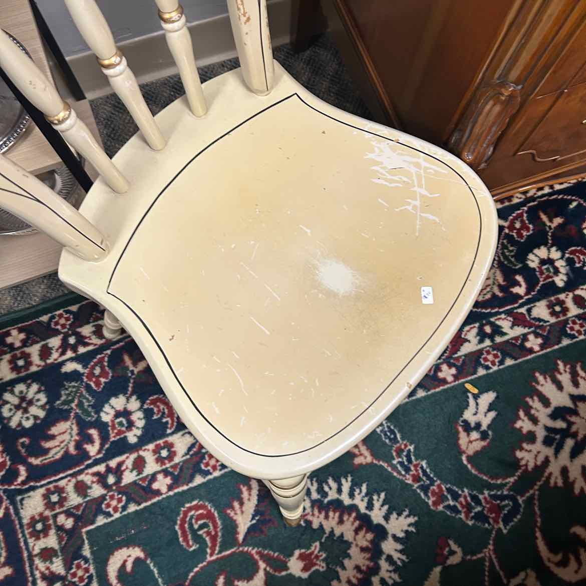 Small Cream Painted Chair AS IS