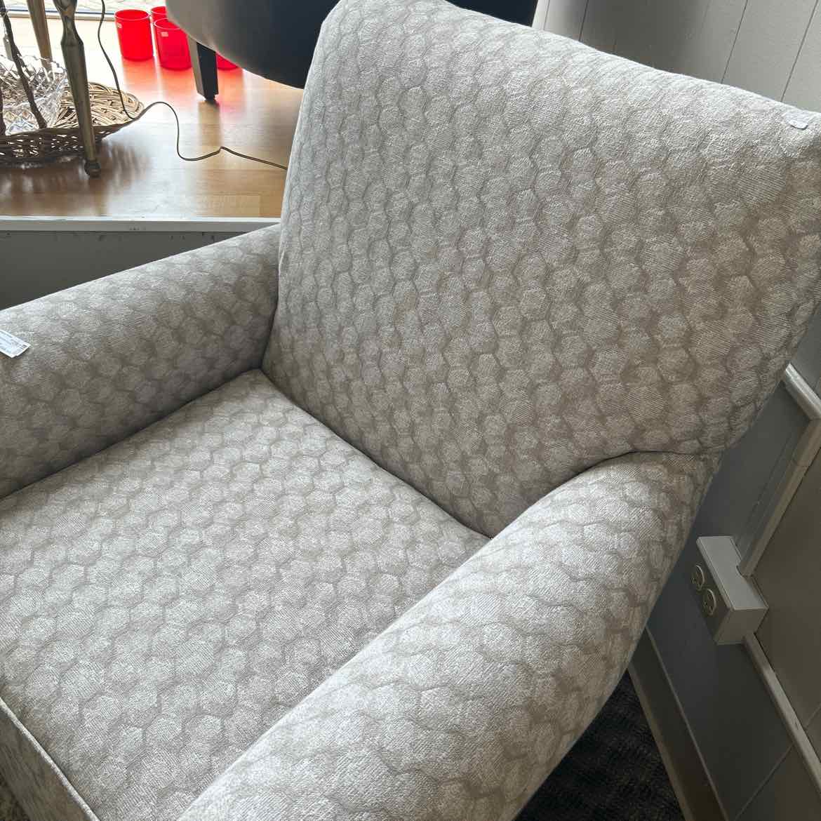 Gray Pattern Rocker/Swivel Chair