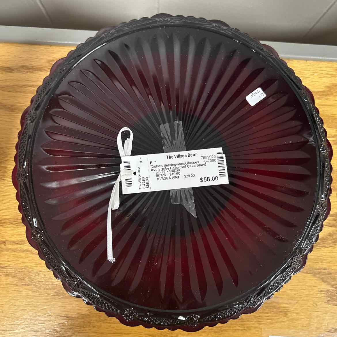 Avon Ruby Cape Cod Cake Stand