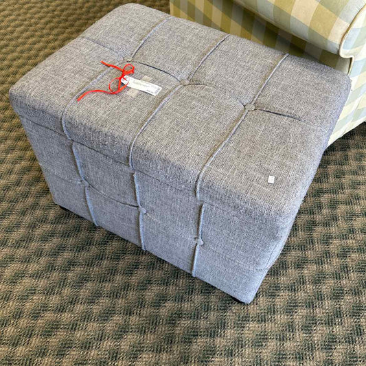 Grey Fabric Storage Ottoman