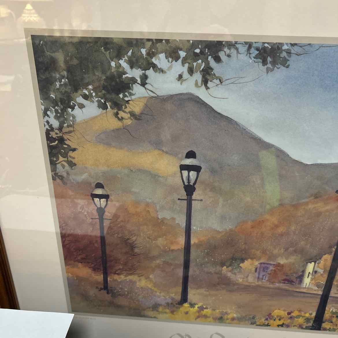 Print of Mountain & Lightpost