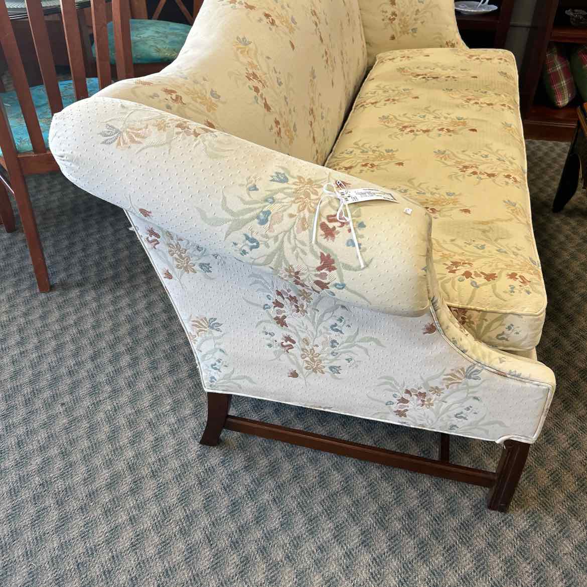 Camelback Sofa -Cream w/Pastel Flowers