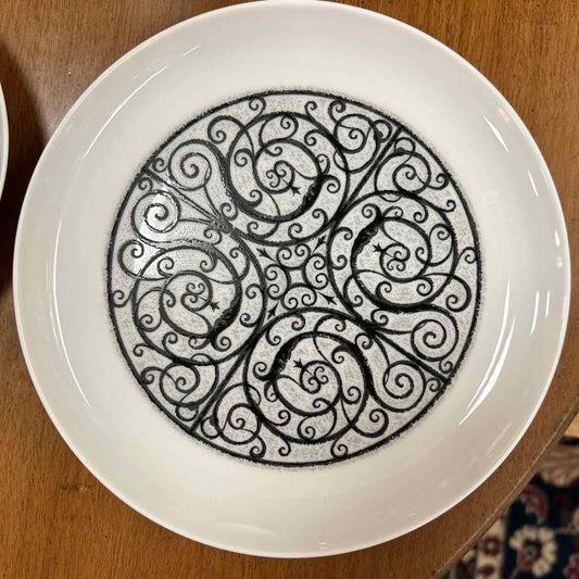 91 pc Noritake China White/Black Design