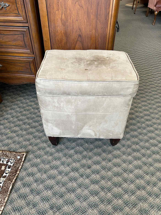 Taupe Suede Storage Bench