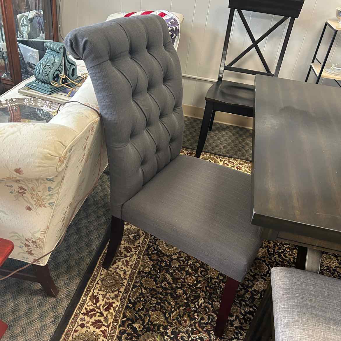Dark Wood Dining Table w/4 Chairs & Bench