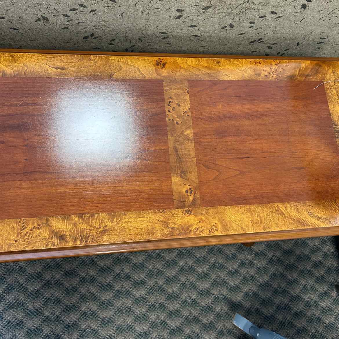 Wood Sofa Table w/Burled Edge