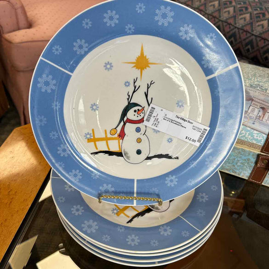 Set of 6 Snowman Plates
