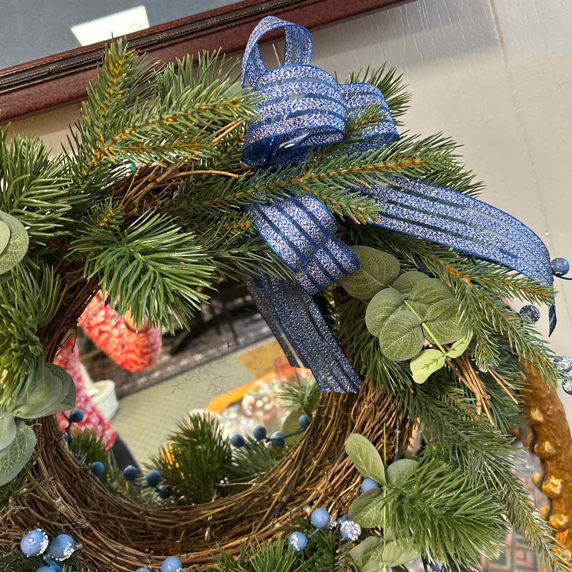 Blue Trimmed Wreath