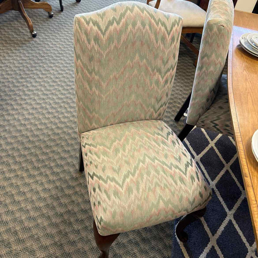 Teal & Pink Upholstered Pattern Chair