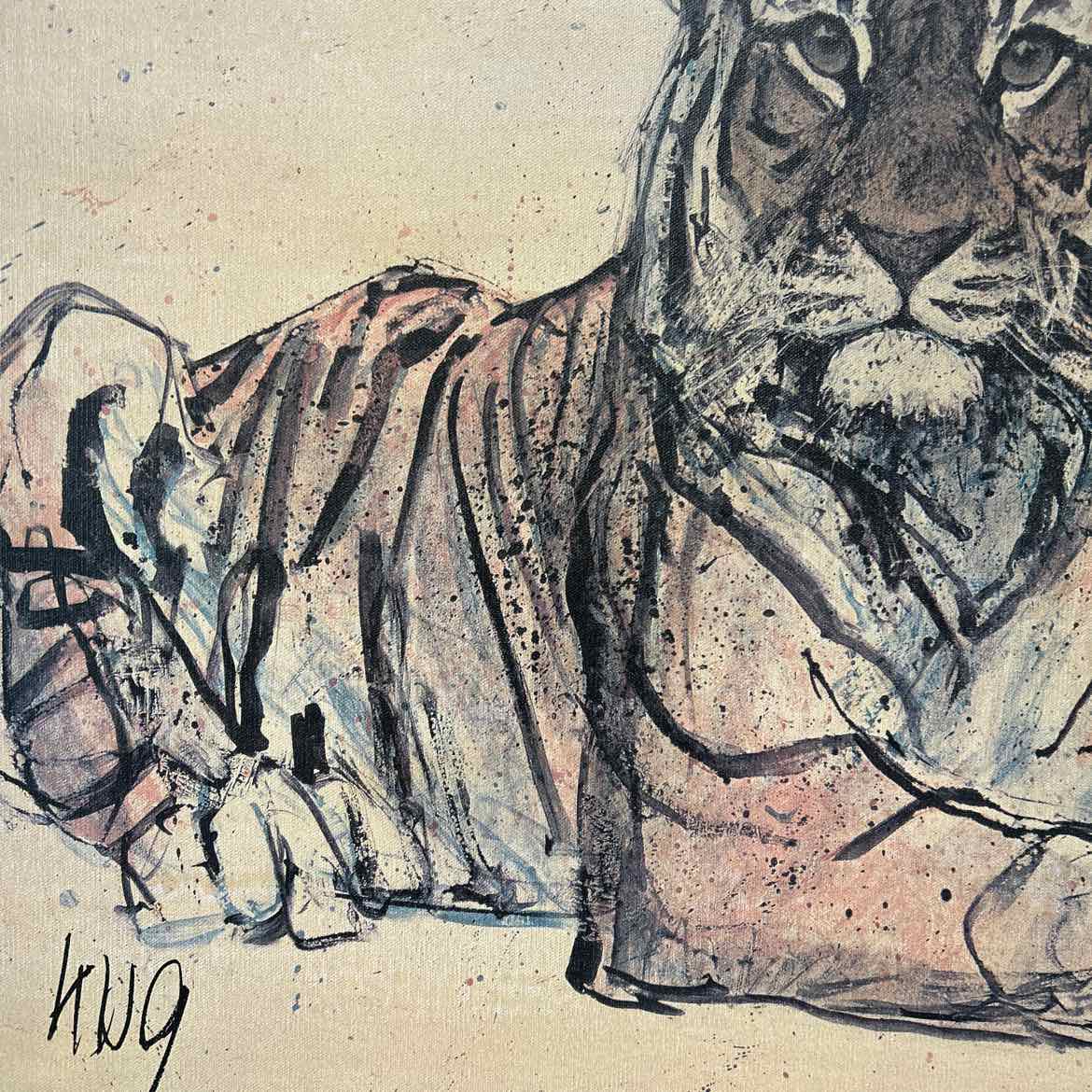 Fritz Hug Tiger Picture - Mid Century
