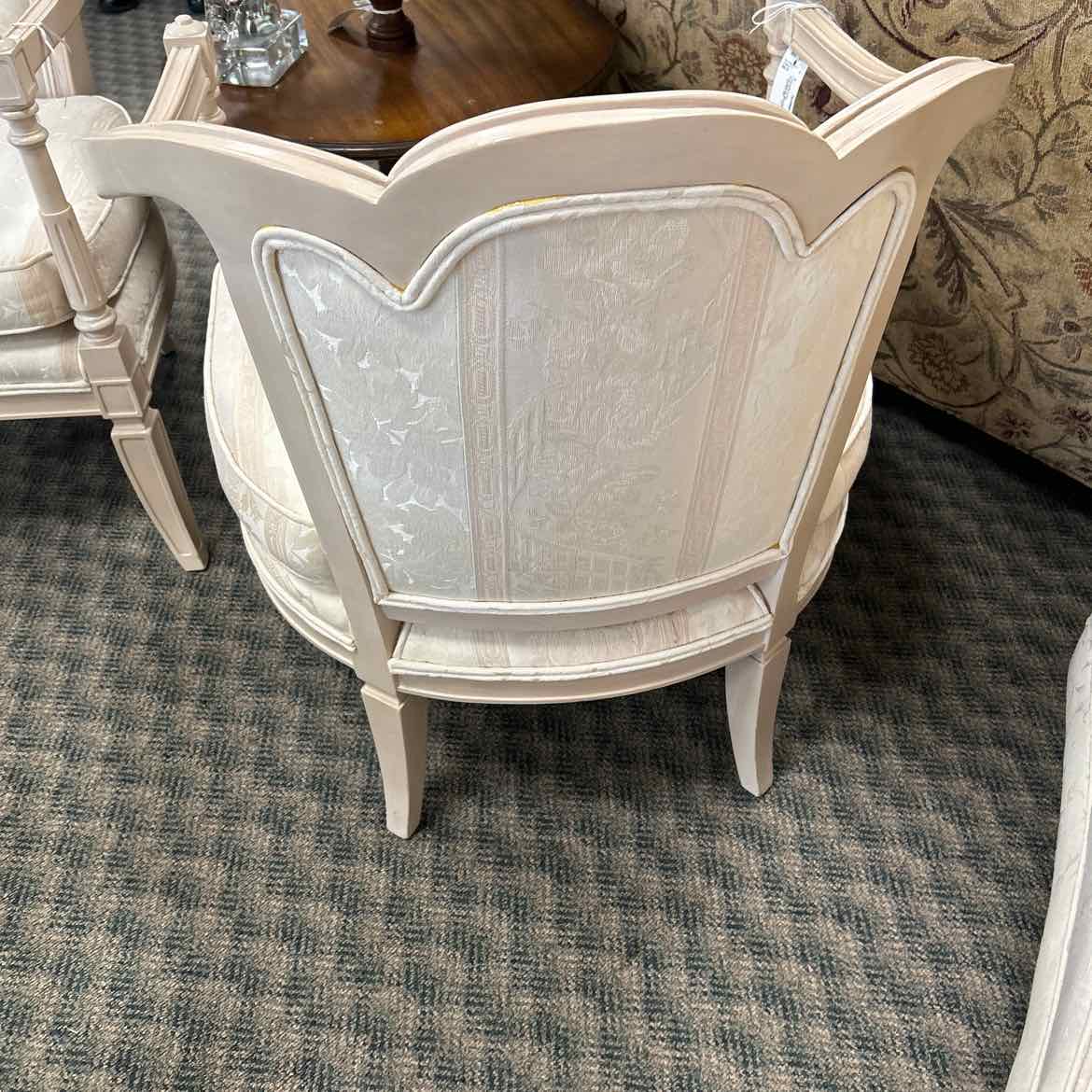 Ivory Damask Side Chair