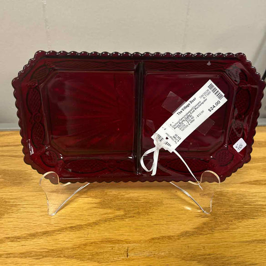 Avon Ruby Cape Cod Rectangular Divided Dish