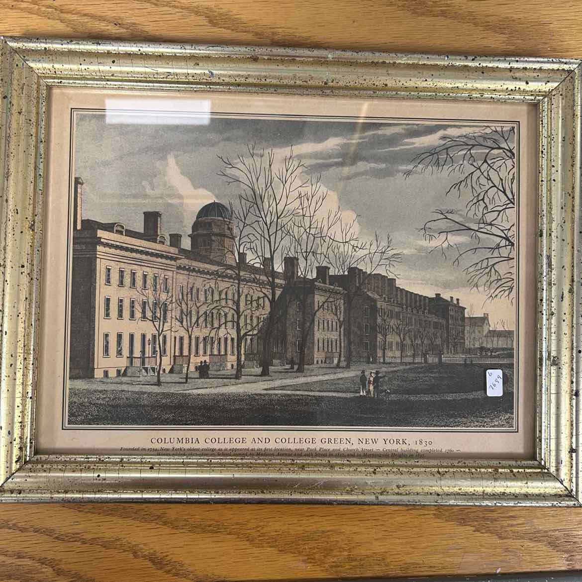 Vintage Picture Columbia College 1850