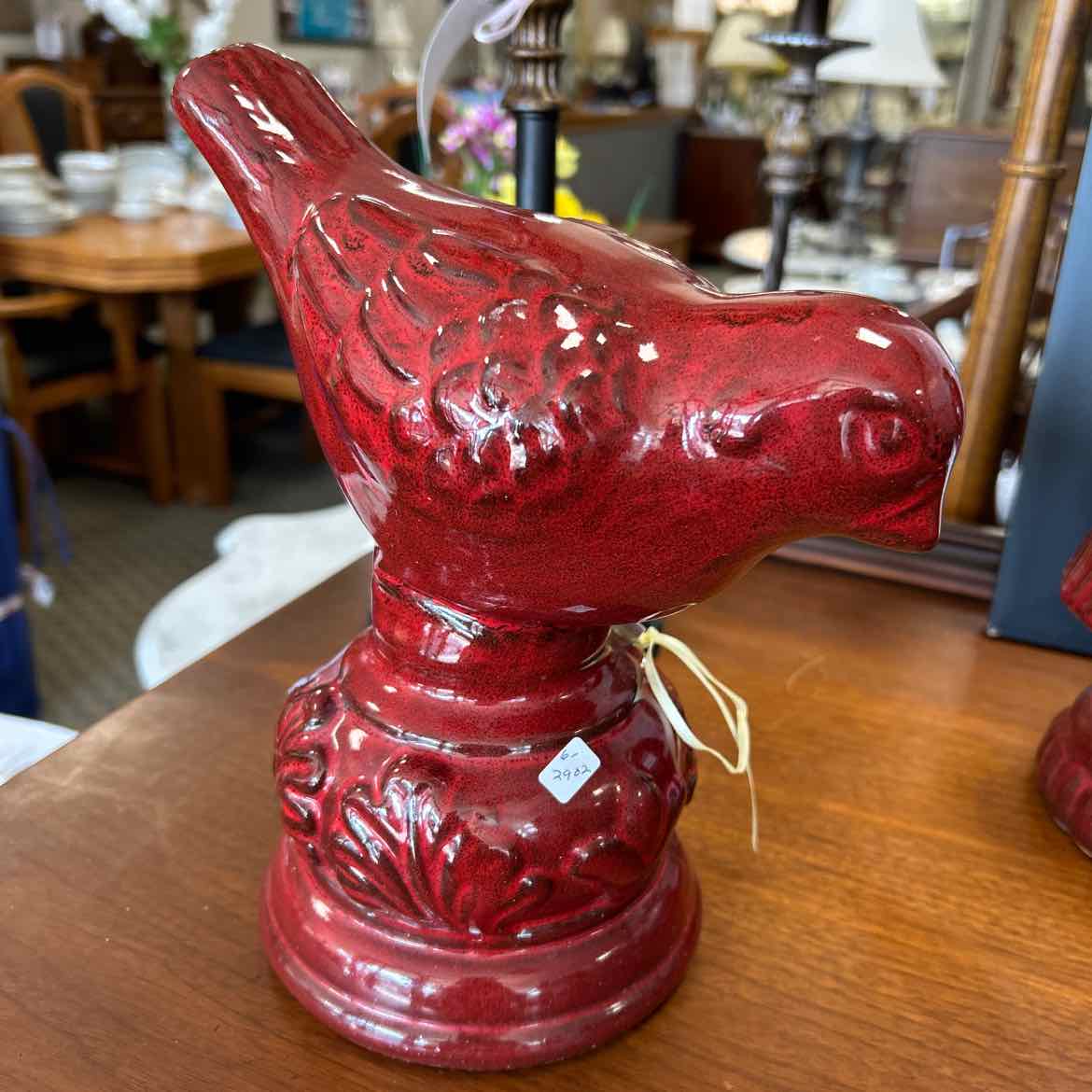 Rust Pottery Bird Figurine