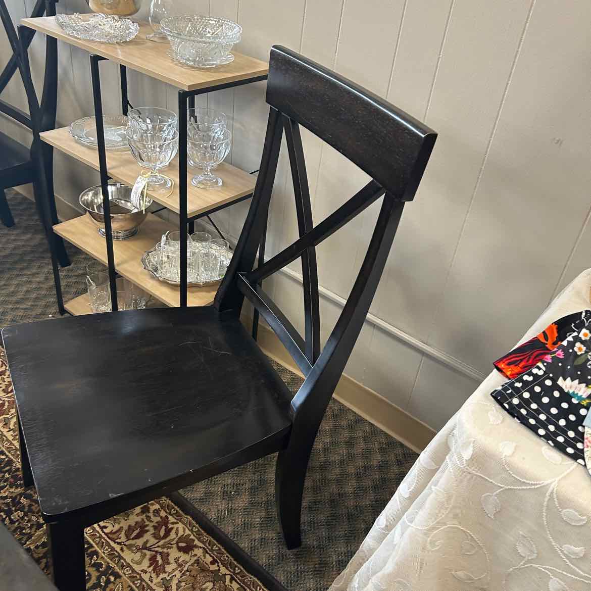Dark Wood Dining Table w/4 Chairs & Bench