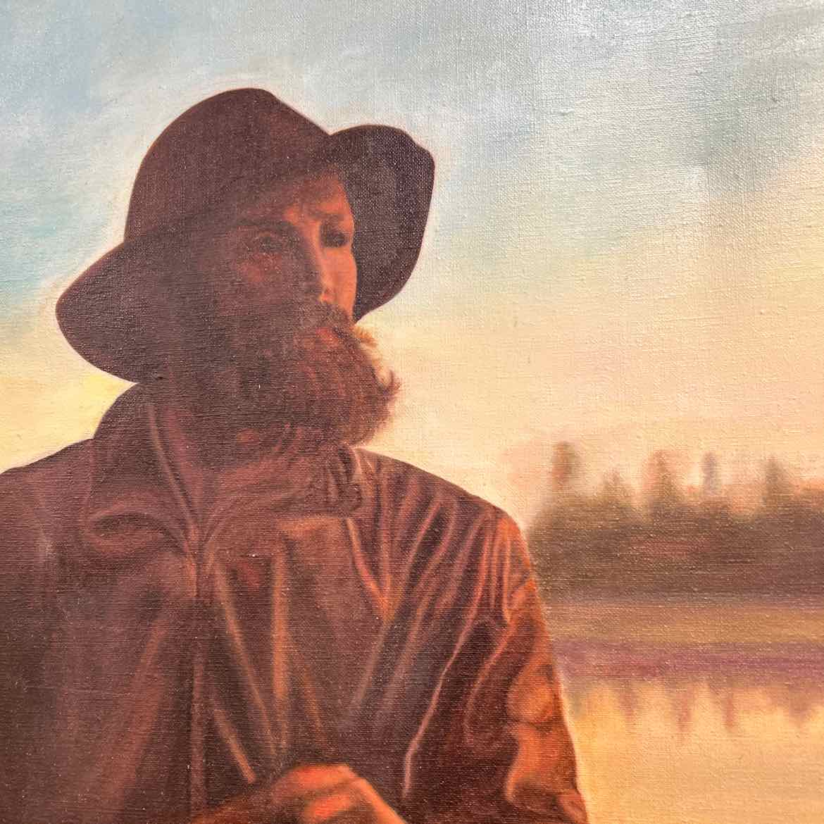 Picture of Man in Boat Fishing