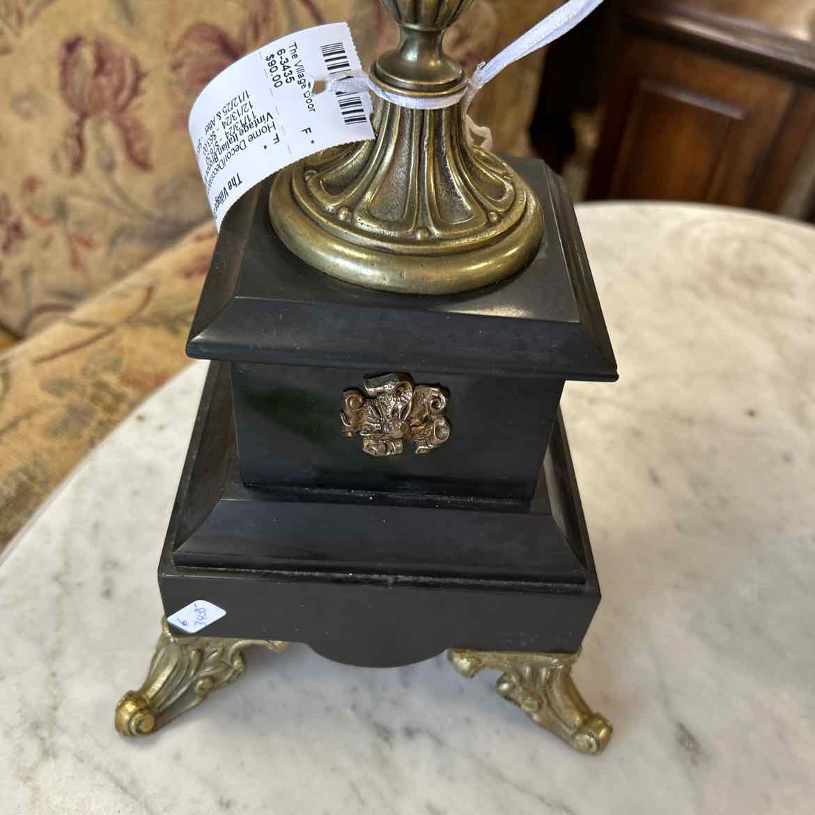 Vintage Italian Bronze & Marble Candleholder