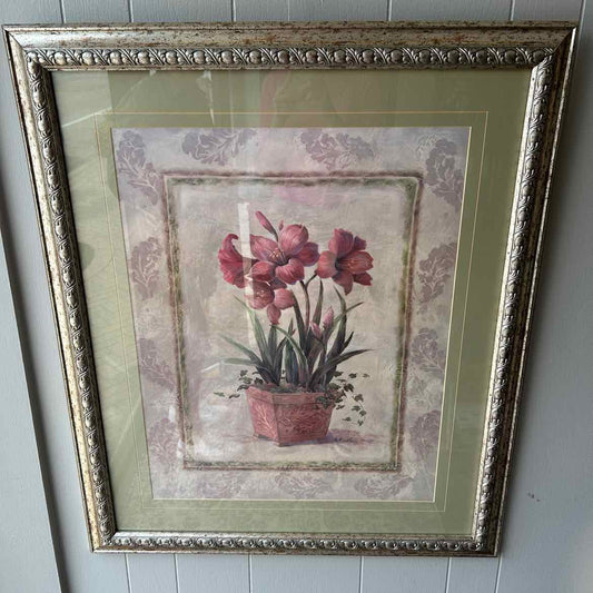 Large Picture of Red Flowers w/Ivy -Green Border