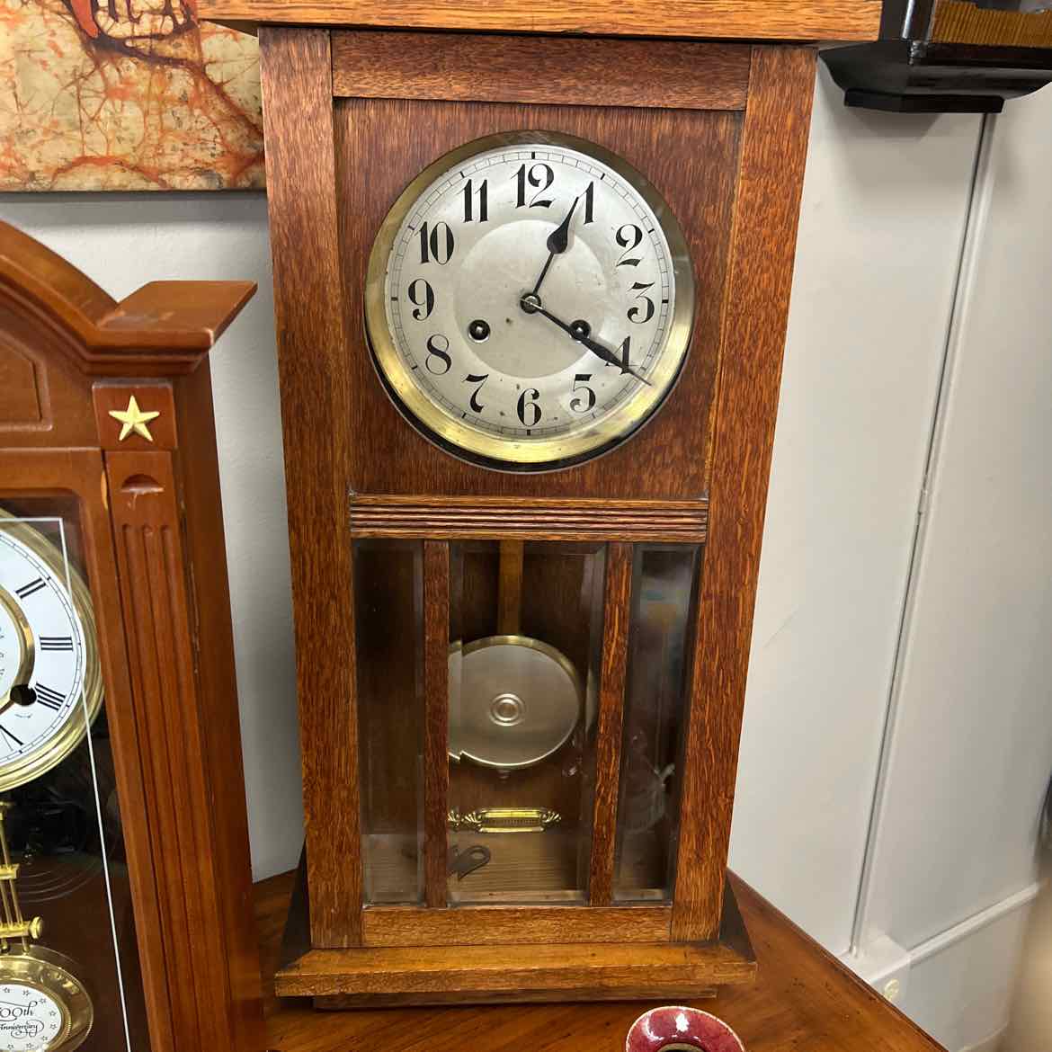 Vintage Wood Wall Clock -Working