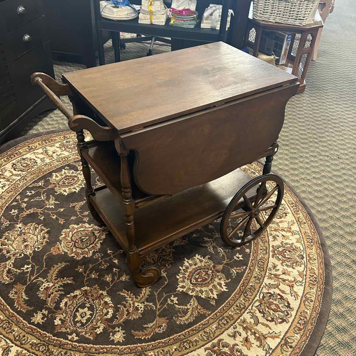 Drop Leaf Tea Cart w/Drawer