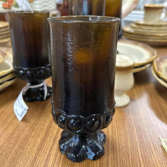 Set of 8 Franciscan Madeira Brown Pedestal Glasses