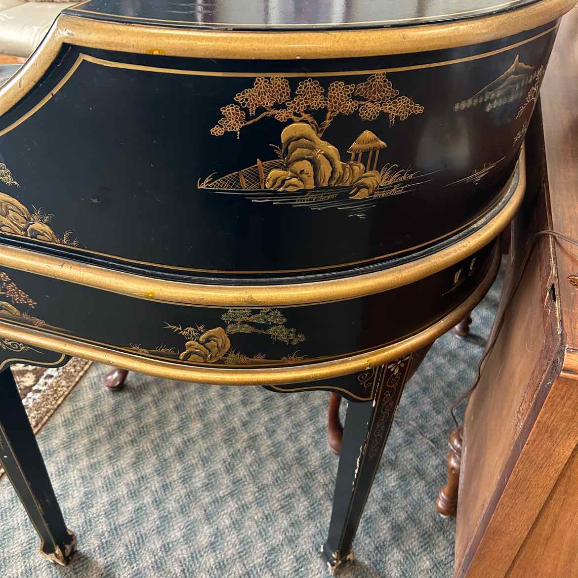 Wood Asian Secretary Desk AS IS