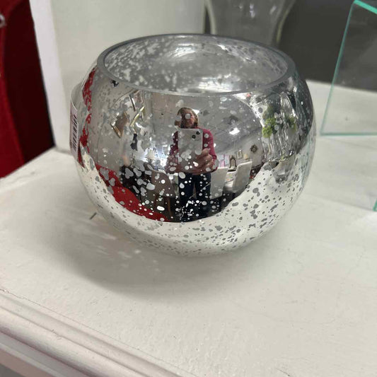 Silver Speckled Round Vase