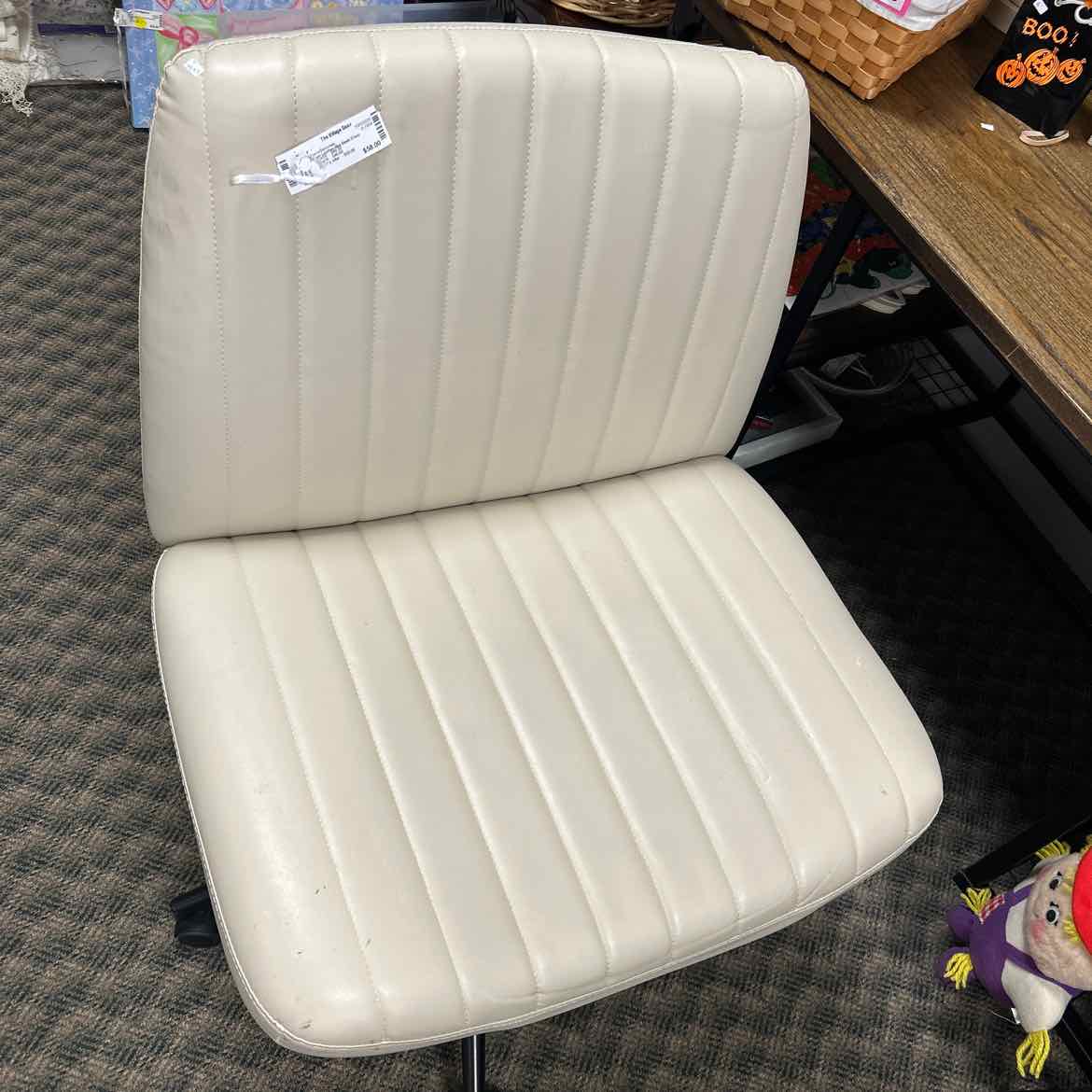 Cream Leather-like Desk Chair