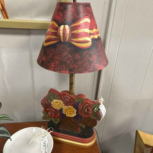 Red Floral Lamp