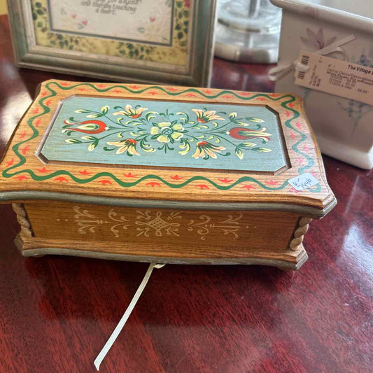 Wood Swiss Music Box AS IS