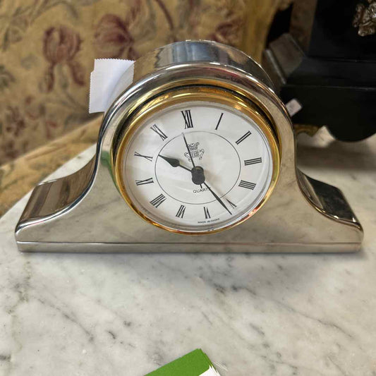 Silver Metal Arched Clock