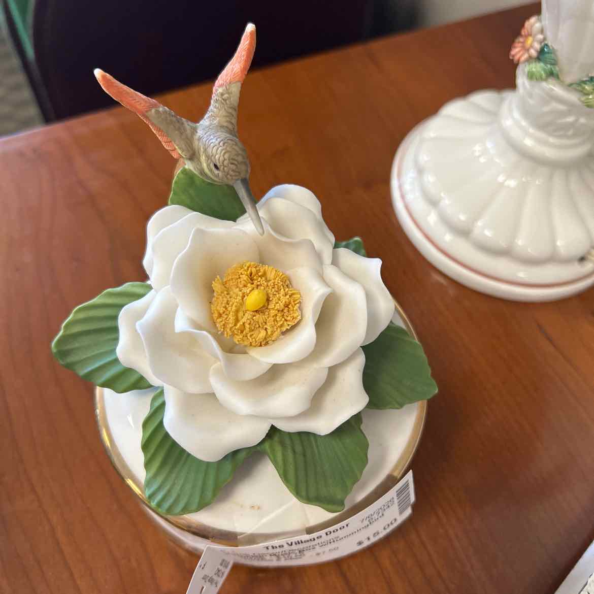 Porcelain Music Box w/Hummingbird