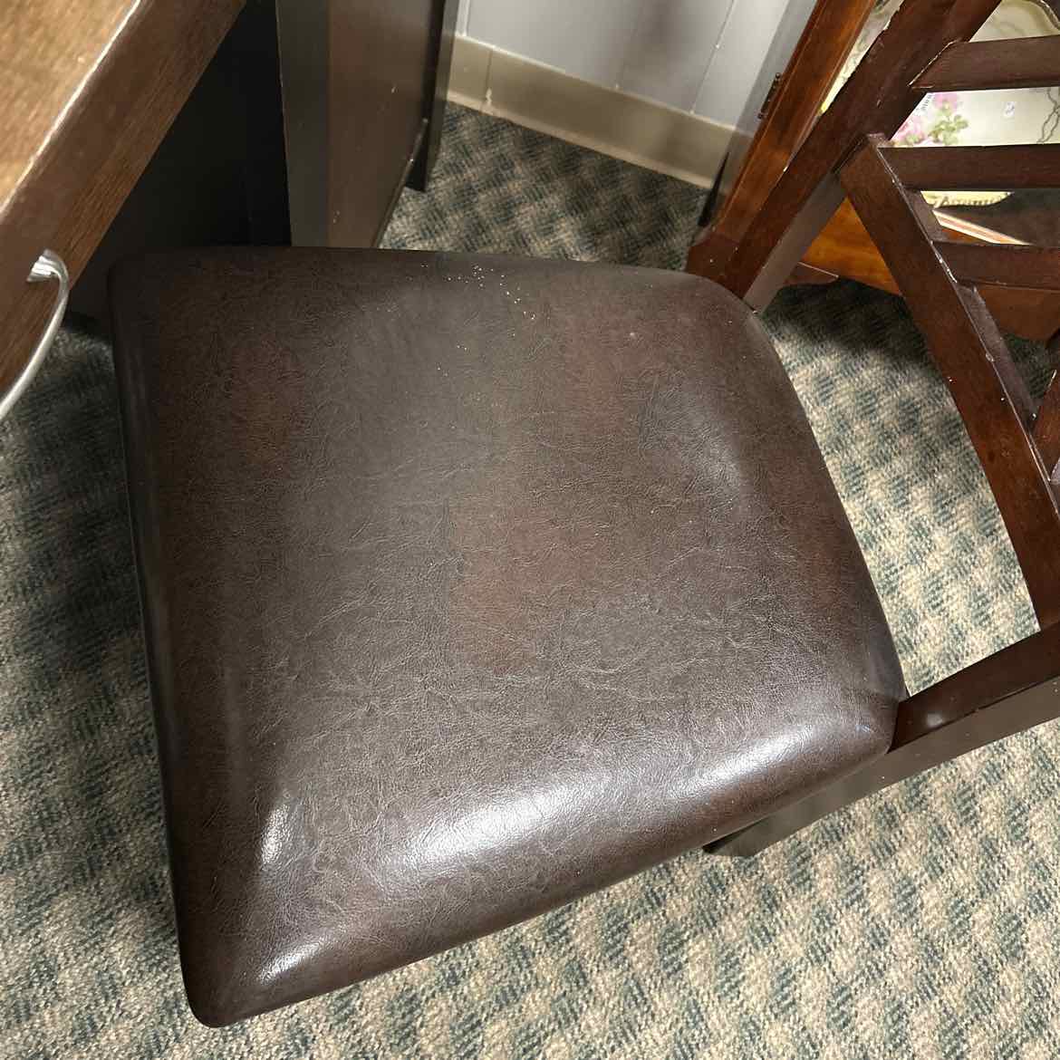 Wood Chair w/Black Seat