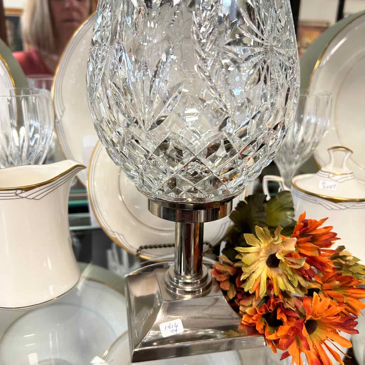 Waterford Crystal Hurricane Lamp w/Box