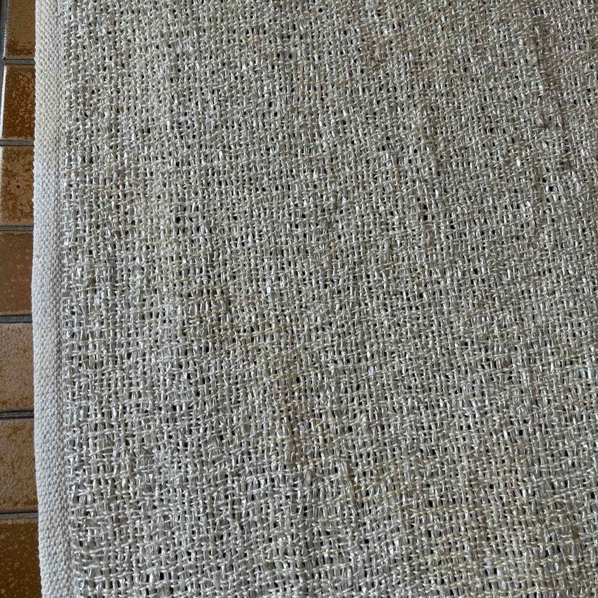 Ivory Straw-like Plastic Area Rug