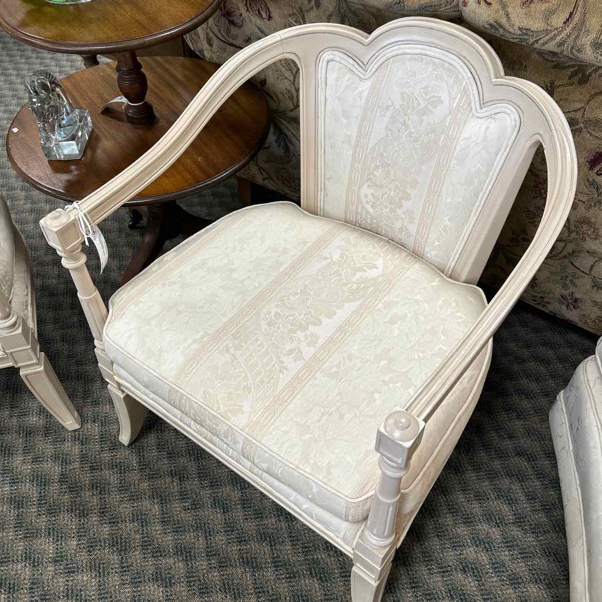 Ivory Damask Side Chair