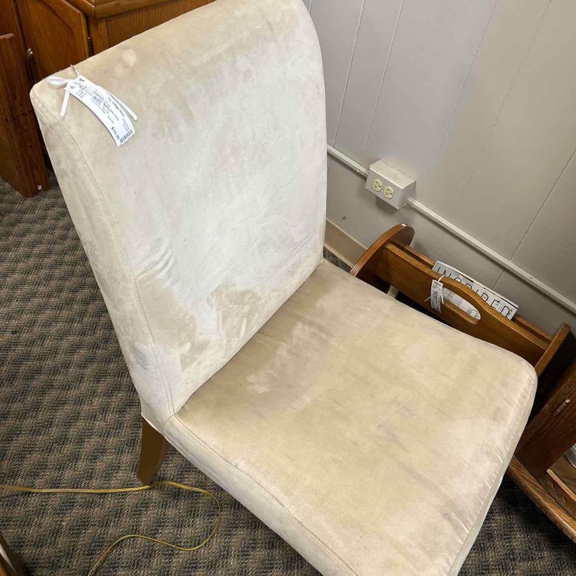 Ivory Ultra-Suede Side Chair