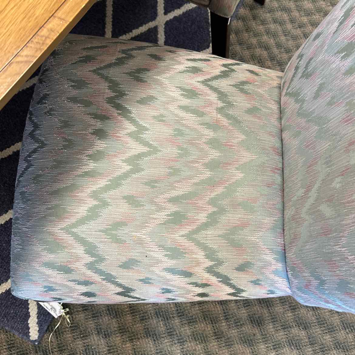 Teal & Pink Upholstered Pattern Chair